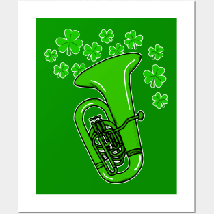 St Patrick's Day 2022 Tuba Tubaist Irish Musician Posters and Art